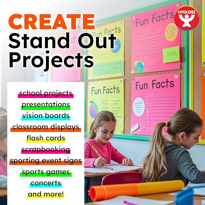 Hygloss Large Poster Board 22x28 - 25 Neon Green Single Color Poster Boards Bulk Pack - 10 Pt. Thickness Colored Poster Board Paper for Projects, Signs, Displays - Posterboard Multipack 22" x 28"