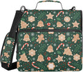 3 Ring Zipper Binder with Shoulder Strap Christmas Gingerbread Snowflakes 1.5 inch Binders Keeper Large Capacity Multi Pockets for School Office Supplies
