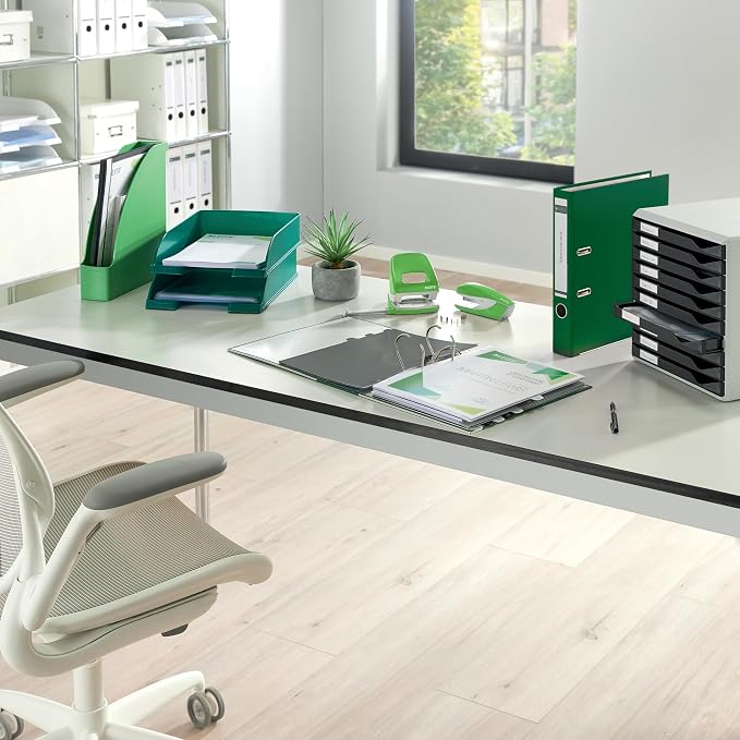 Leitz 2-Ring 2-Inch Premium Linen Textured A4 Sized European Binder, Green (1015-GR)
