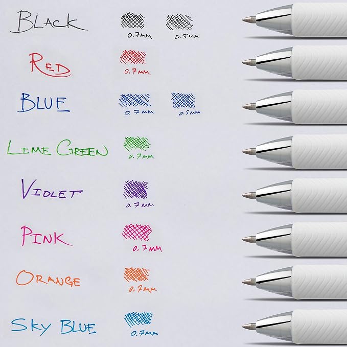 Pentel EnerGel Pearl RTX Retractable Liquid Gel Pen, (0.7mm), Medium Line, Needle Tip, Black Ink, 12 pack (BLN77PW-A)