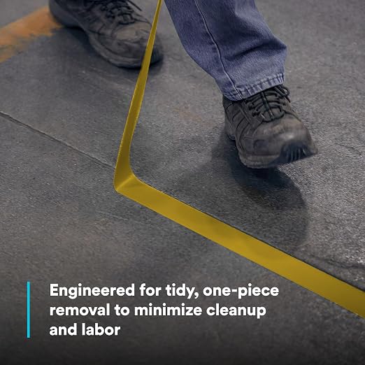 3M Vinyl Tape 471, 2 in x 36 yd, Yellow, 1 Roll, Yellow Floor Tape | Paint Alternative for Floor Marking, Social Distancing, Color Coding, Safety Marking