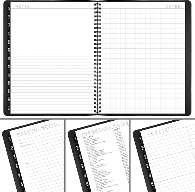 AT-A-GLANCE 2027 Planner, Monthly, 7" x 8.75", Contemporary, Black (70120X0527)
