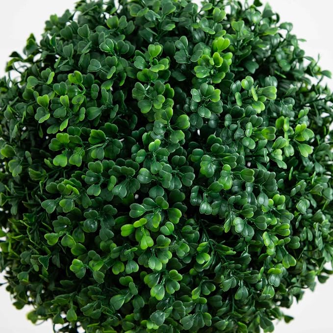 Nearly Natural 4 ft Artificial Triple Ball Boxwood Topiary Tree with Pot | 732 Lifelike Leaves, Quality Materials, Stabilized in a Nursery Planter, Suitable for Indoor or Outdoor Use