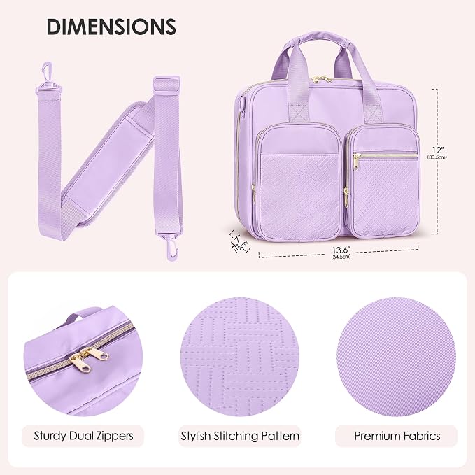 3 Ring Zipper Binder, 2 Inch Ring Binder Organizer Bag with Strap | Binder Bag Fits 13" Laptop & 500 Sheets, Detachable Shoulder Strap, Large Capacity Zip Up Portfolio Folder Bag for Office