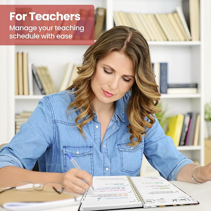 ZOTIA Academic Planner 2026-2027, Monthly & Weekly Jul 2026-Jun 2027 | Lily Garden, 6.3" x 8.5" Calendar Planner for Women, Hardcover Pretty Organizer for Women, School Office Home Supplies