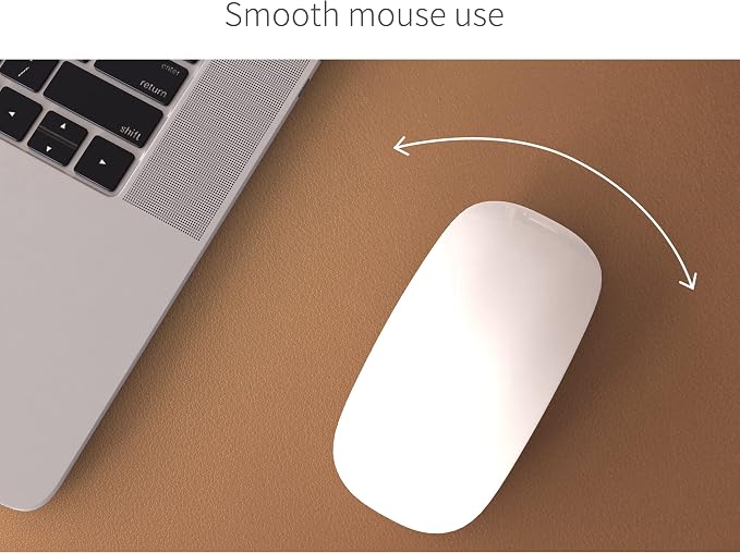 RENMTURE Dual-Sided Desk Pad, Natural Cork & PU Leather Large Mouse mats for Office and Home Work, Desk Protector Non-Slip, Waterproof, Easy Clean (Brown, 36"x17")
