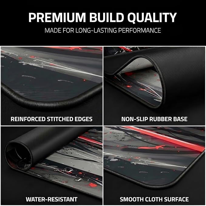XXL Anime Gaming Mouse Pad 35.4 x 15.7 inch - Water-Resistant | Stitched Edges - Large XL Mousepad for Desk - Gamer Accessories Big Full Deskpad Mat Game Mousepads Deskmat