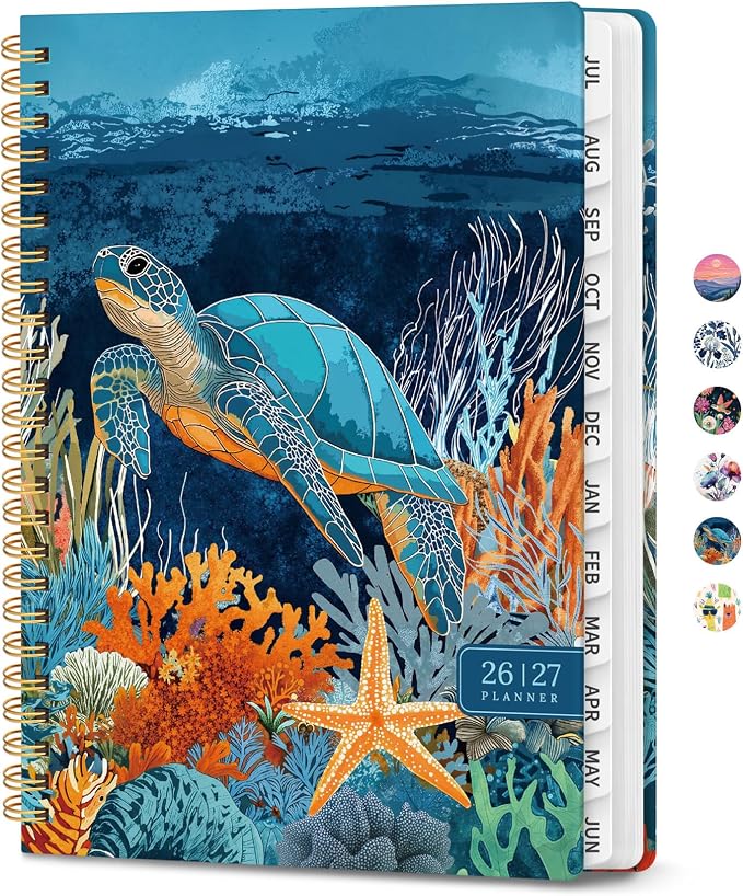 Planner 2026-2027, Academic Year Monthly & Weekly Planner Caledndar, July 2026 - June 2027, Hardcover Large Planning Agenda Book with Tabs for School Office Supplies, 8.5" x 11" - Deep Bearings