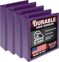 Samsill Durable 2 inch 3 Ring Binder, D Ring Binder, 100% Recycled Chipboard, Purple, 4 Pack