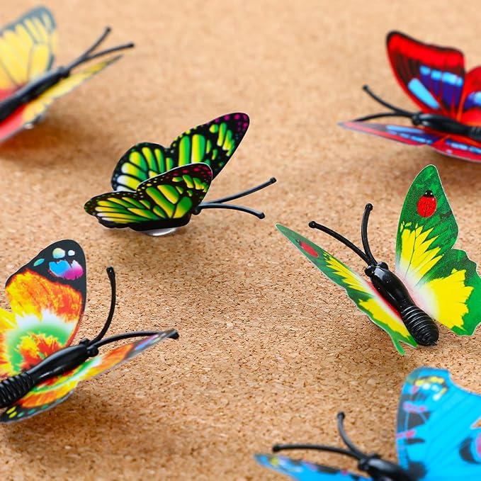 50Packs Decorative Thumb Tacks Butterfly Push Pins Yellow Thumbtacks Cute Pushpins for Cork Board Bulletin Board Wall in Office Cubicle Decor Decorations