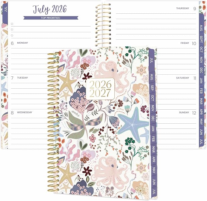 bloom daily planners 2026-2027 Academic Year Pocket Planner (July 2026 - July 2027) 13 Months - SMALL 4” x 6” Weekly Monthly Agenda Organizer & Calendar Book - Seaside Whimsy