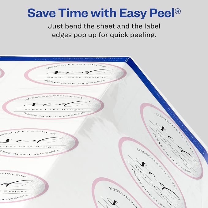 Avery Printable Blank Round Labels, 2.5" Diameter, Matte White, 225 Customizable Labels (22562)