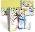 EYROZILL 2 Inch 3 Ring Binders with clipboard for Letter-Size 11" x 8.5" Three Ring Binder with 5-Tab Dividers and File Folder Labels for School Class Office Supplies, Season Tree
