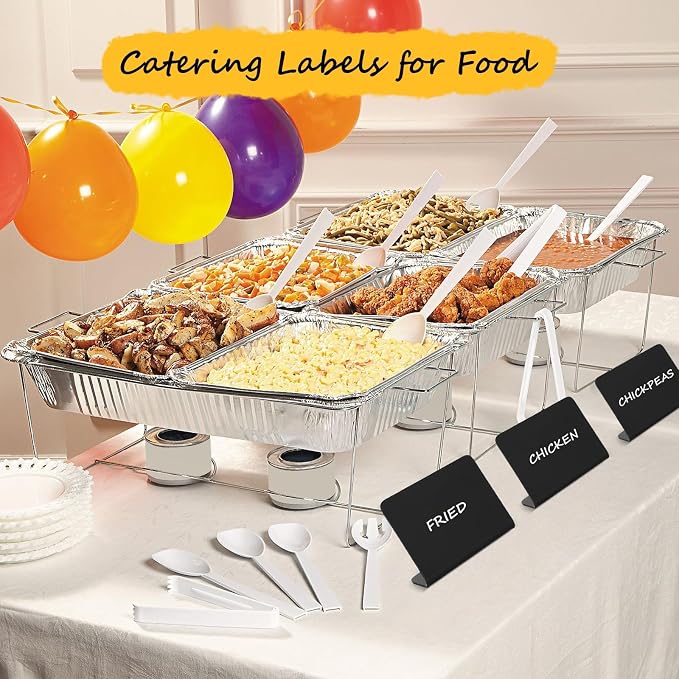 Pintuson 40 Pack Mini Chalkboard Signs for Food, Food Labels for Party Buffet, Reusable Table Signs, Food Tags, Catering Supplies Buffet Display, Place Cards, Easy to Write and Wipe