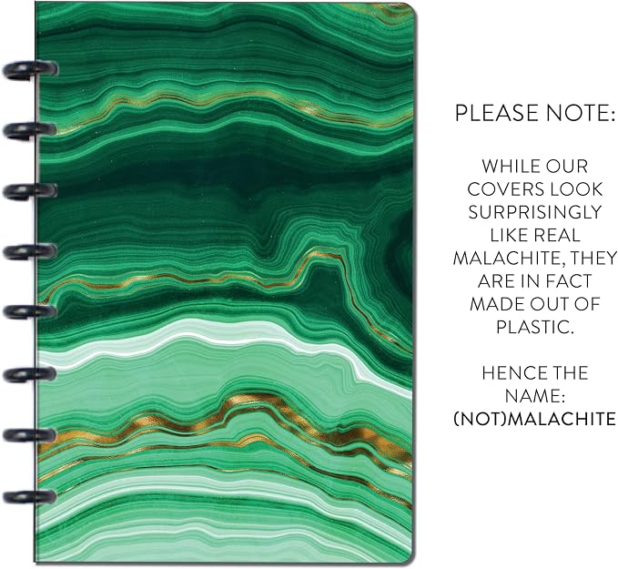 BetterNote COVER 9-Disc Planner Lightweight Durable MEDIUM (Not) Malachite