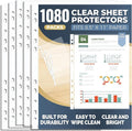 1080 Pack Clear Sheet Protectors 8.5 x 11 Inch, Plastic Page Sleeves for 3 Ring Binder, Transparent Letter-Size Document Covers, Top Loading, for Paper Documents, Home, School and Office Use