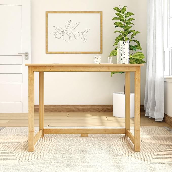 Plank+Beam Classic Desk, 40 Inch, Natural | Wooden Writing Desk, Non-Toxic Finishes, Large Desk Space, Engineered Wood, Matching Style, Solid Wood