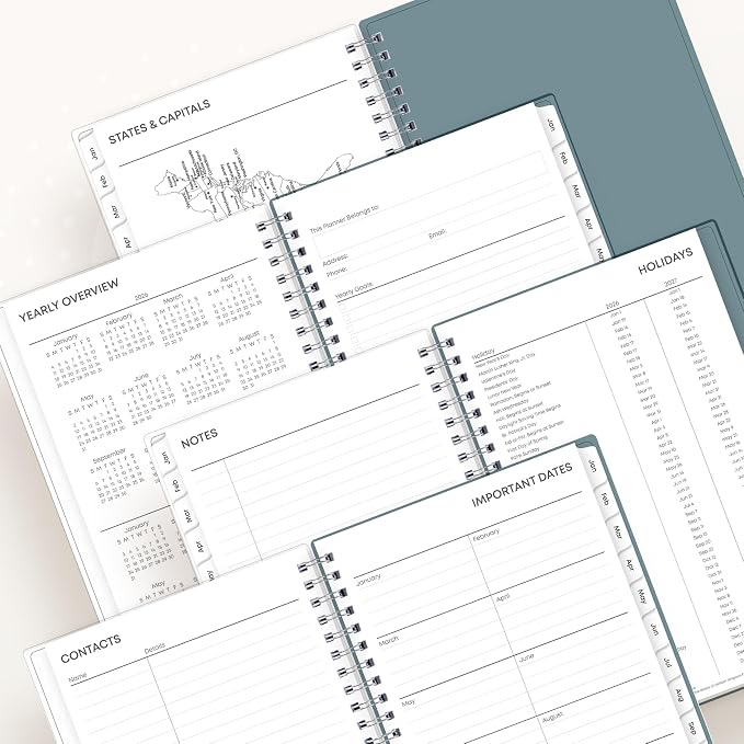 Blue Sky 2026 Weekly & Monthly Planner Calendar, 5"x8", Amitza