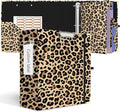 3 Ring Binder 3 Inch Ring, Three Ring Binders for Letter Size 11" x 8.5" with 6-Tab Dividers, 2 Pockets, Binder with Clip for School and Office Supplies-Cheetah Spots