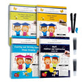 Reusable Handwriting Practice Workbook Set for Kids – Grooved Tracing Books for Letters, Numbers & Sight Words, Large Format 8.5 x 11 Inch Learning Activity Books