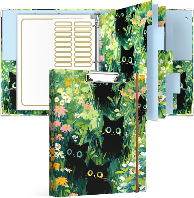 Rouidr 3 Ring Binder with clipboard, 1 inch 8.5 x 11 in Letter Size View Binders Organizer with Dividers Tabs & Clear Sleeves, School Supplies, Office Supplies