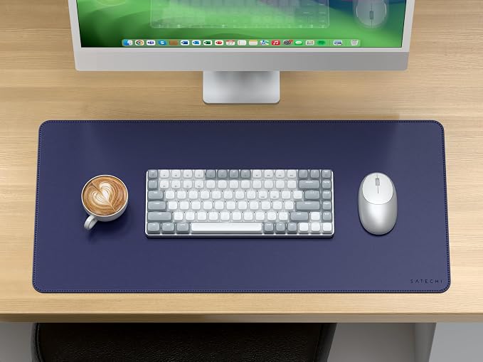 Satechi Vegan Leather Desk Mat, Scratch & Water Resistant, Future Dusk | Easy to clean, 26.8 x 12.4 x 0.1 inches, for office, home