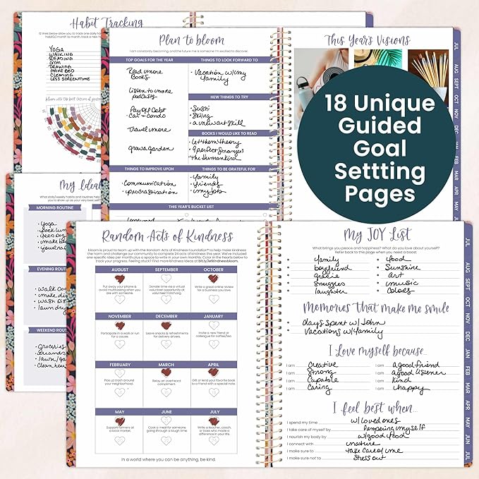 bloom daily planners 2026-2027 Planner (8.5” x 11") 13 Month Academic Year Organizer (July 2026 - July 2027) - Weekly & Monthly Agenda Book with Stickers & Tabs - Floral Fiesta