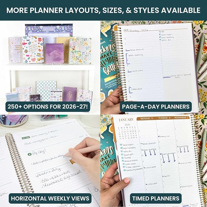 bloom daily planners 2026-2027 Hardcover Academic Year Goal & Vision Planner (July 2026 - July 2027) - 13 Months - Monthly & Weekly Calendar Agenda Organizer - 7.5" x 9" - Coastal Calm