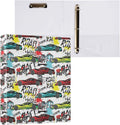 Roadster Car Round Ring Binders 1.5 Inch Sports Racing Car 3 Ring Clipboard Binder for Office School Work Supplies File Folder Document 200 Sheet Capacity Easy Open