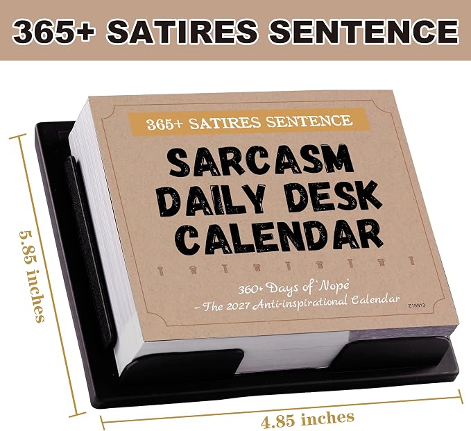 2027 Desk Calendar - Sarcastic Calendar, Jan.2027 - Dec.2027, 4.85" X 5.85"