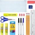 Moda West 48 Pack Bulk School Supplies 22 Piece Kit - Essential Box of School Supplies Kit with Pens, Pencils, Crayons, and More for Elementary, Middle, and High School Students
