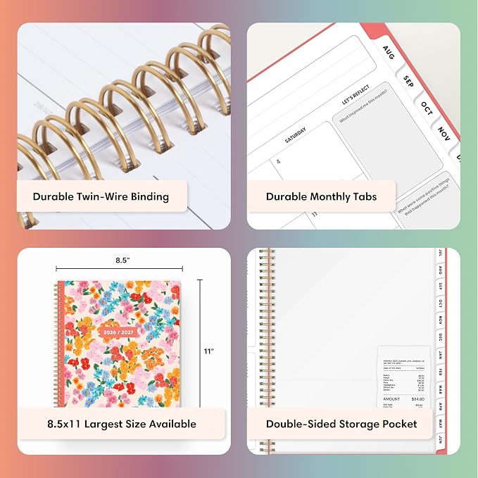 Blue Sky Gen Z 2026-2027 Weekly & Monthly Academic Planner, 8.5"x11" Gladys