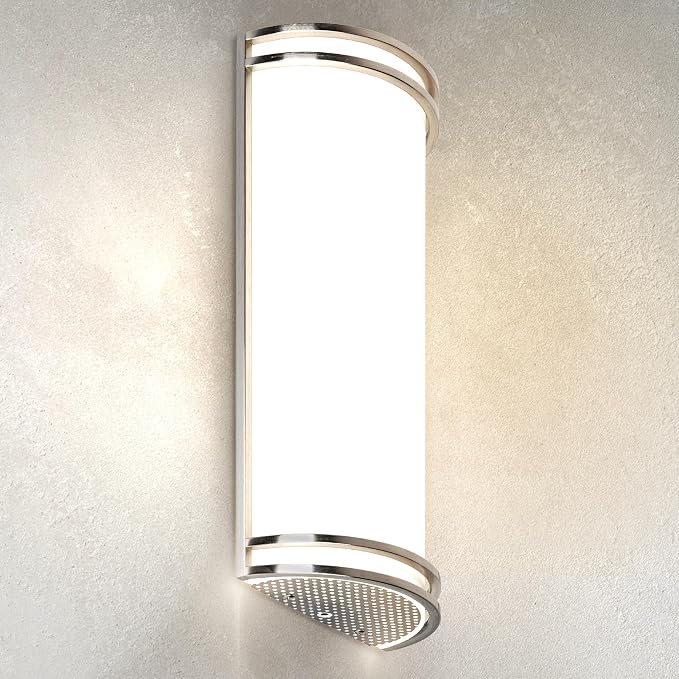 ASD Indoor LED Wall Sconce Lights - 18 Inch 25W Brushed Nickel Modern LED Wall Sconces Hardwired - ETL Dimmable 3000K 4000K 5000K Adjustable Sconce Light Fixture for Bedroom, Hallway