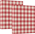 Cherry Red Gingham 3 Ring Binders, Round Rings, Holds 200 Sheets, 1.5 Inch 3 Ring Binders with 3 Interior PVC Clear Pockets and Anti-Slip Metal Clip
