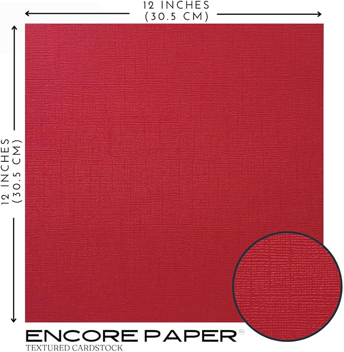 All American Red—12x12 Textured Cardstock | 80lb Textured Red Scrapbook Paper | Premium Cardstock for Cricut Cutting | 25 Sheets