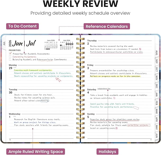 ZOTIA Planner 2026-2027 Weekly & Monthly Calendar Planner Jul 2026-Jun 2027