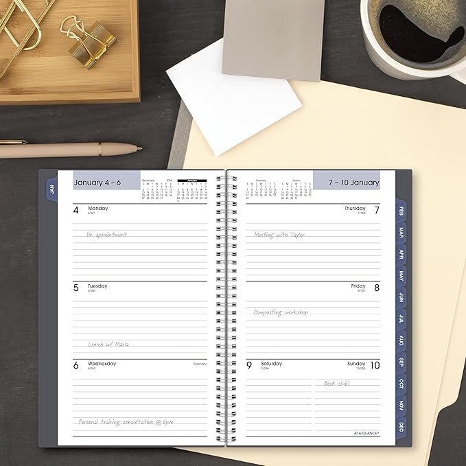 AT-A-GLANCE 2027 Planner, Weekly & Monthly, 5" x 8", DayMinder, Gray (GC2000727)