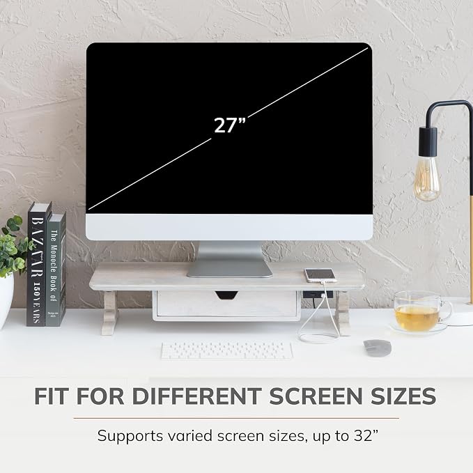 Anji Mountain Monitor Stand - Desktop Organizer & Laptop Riser, Ergonomic Monitor Riser, Space-Saving Monitor Stand for Desk, Durable Construction, Easy Assembly, Ideal for Home & Office