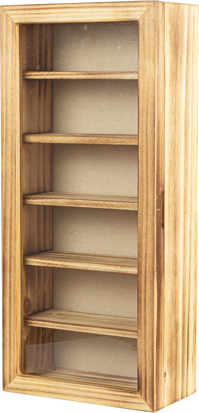 Freezing point Display Cases for Collectibles 16.6×7.4×3.8 Display Shelf Organizer Wall Mounted Shadow Box Frame Wood Holder Large Glasses Storage Box