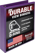 Samsill Durable 1.5 inch 3 Ring Binder, D Ring Binder, 100% Recycled Chipboard, Purple