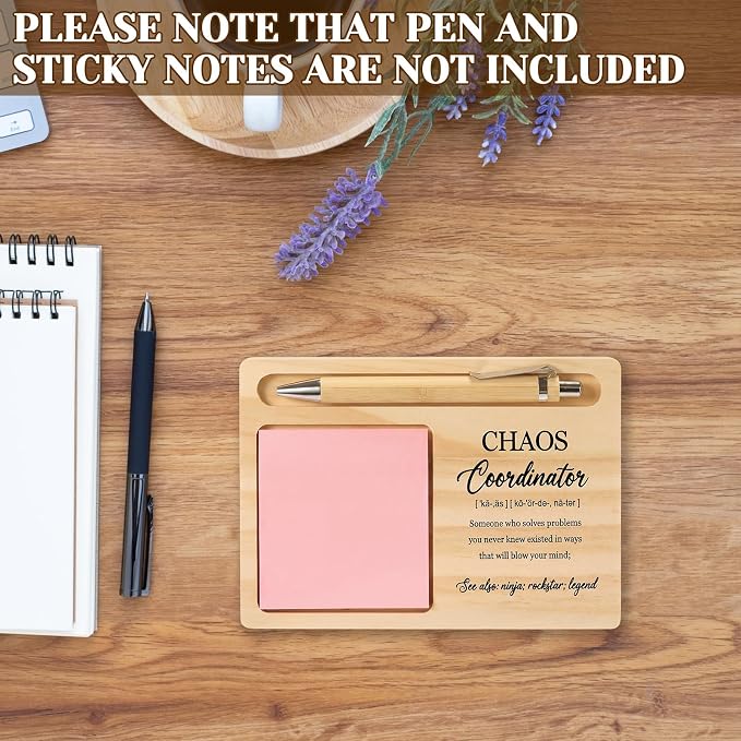 20 Pcs Back to School Teacher Appreciation Gifts Bulk Wooden Sticky Note Holder Motivational Thank Your Gift Inspirational Sticky Notes for Teacher Back to School (Coordinator)