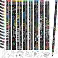 Pasimy 240 Pcs Reading Motivational Pencils Bulk Black Novelty Wooden Pencils with Eraser Classroom Inspirational Pen with Sayings for Kids Student Teacher School Reward Gifts Stationery Party