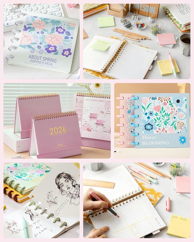 Spiral Cinch Binding Machine - Punches 30 Sheets - 2 in 1 Wire & Disc - Portable Book Binding Kit for DIY Booklets, Journals, Planners & Scrapbooks, Includes Starter Accessories