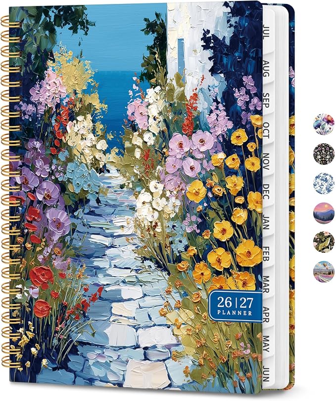 ZOTIA Academic Planner 2026-2027, Monthly & Weekly Jul 2026-Jun 2027 | Garden Passage, 6.3" x 8.5" Calendar Planner for Women, Hardcover Pretty Organizer for Women, School Office Home Supplies