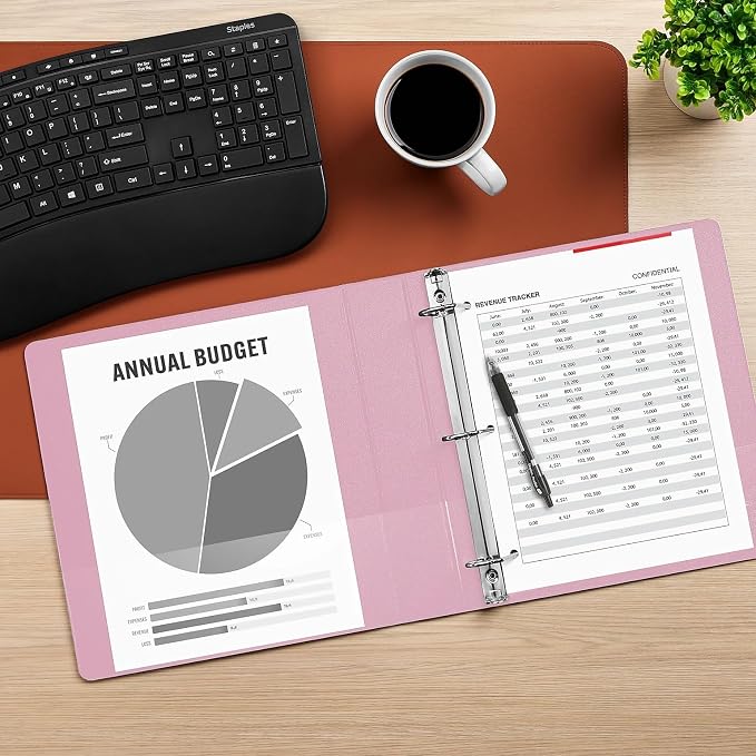 Staples Heavy Duty 1 1/2" 3-Ring View Binder, D-Ring, Light Pink