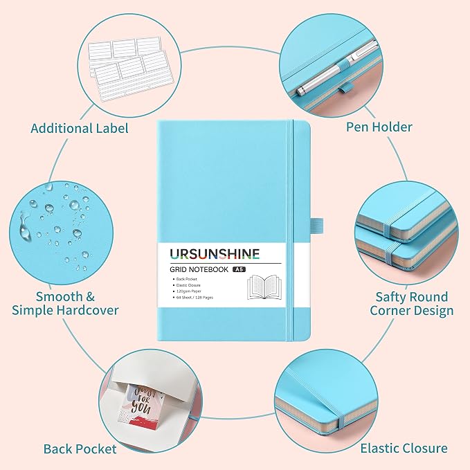 Graph Grid Paper Notebook/Journal - Classic Journal/Notebook, 5.3" x 8.26"