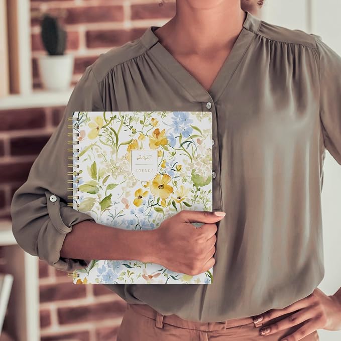 Mead Cambridge 2027 Planner, Weekly & Monthly, 8.5" x 11", Leah Bisch, Floral Rain (LB56-905-27)