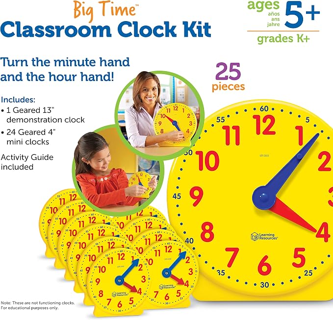 Learning Resources Big Time Classroom Clock Kit