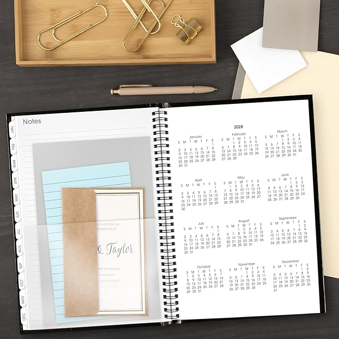 AT-A-GLANCE 2027 Planner, Monthly, 14-Month Dec-Jan, 8" x 11.75", Tabbed, Hardcover, DayMinder, Black (G470H0027)