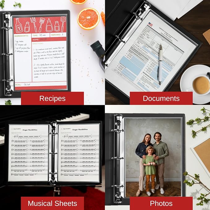100 Sheet Protectors, Heavy Duty 8.5 X 11 Inch Clear Page for 3 Ring Binder, Plastic Sheet Sleeves, Durable Top Loading Paper Protector with Reinforced Holes Archival Safe